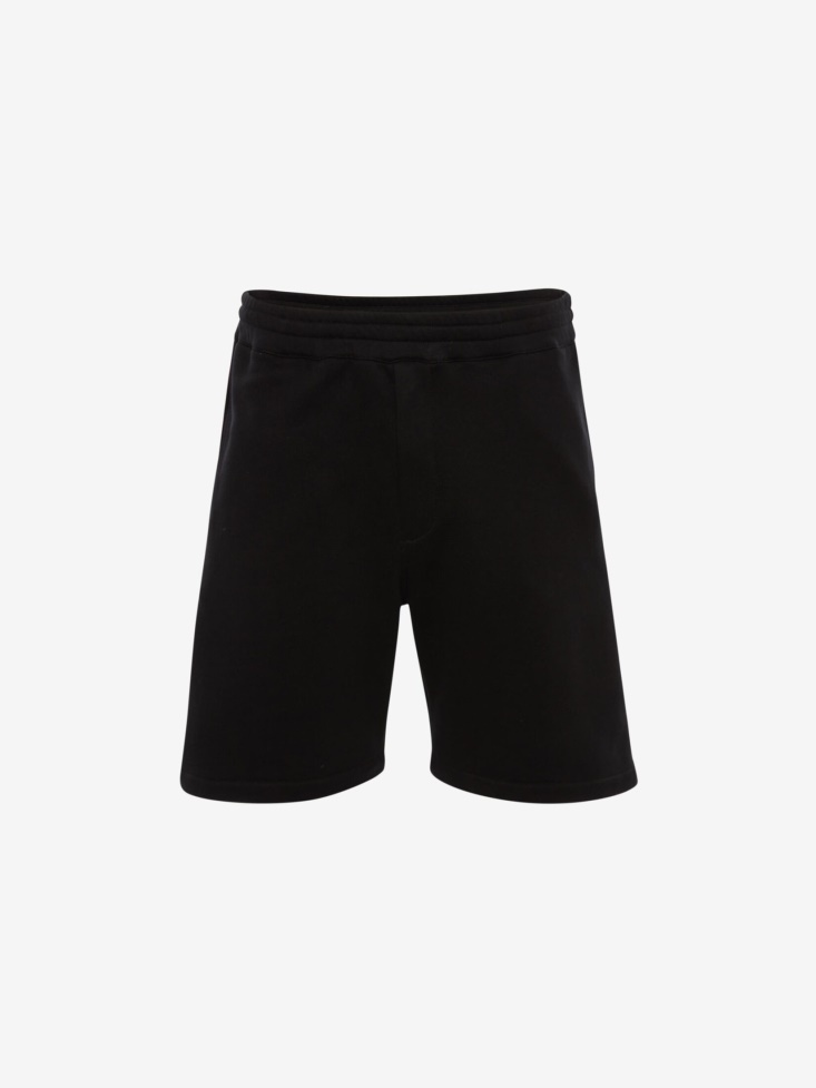 Men's Selvedge Logo Tape Detail Shorts Black Fashion Alexander McQueen