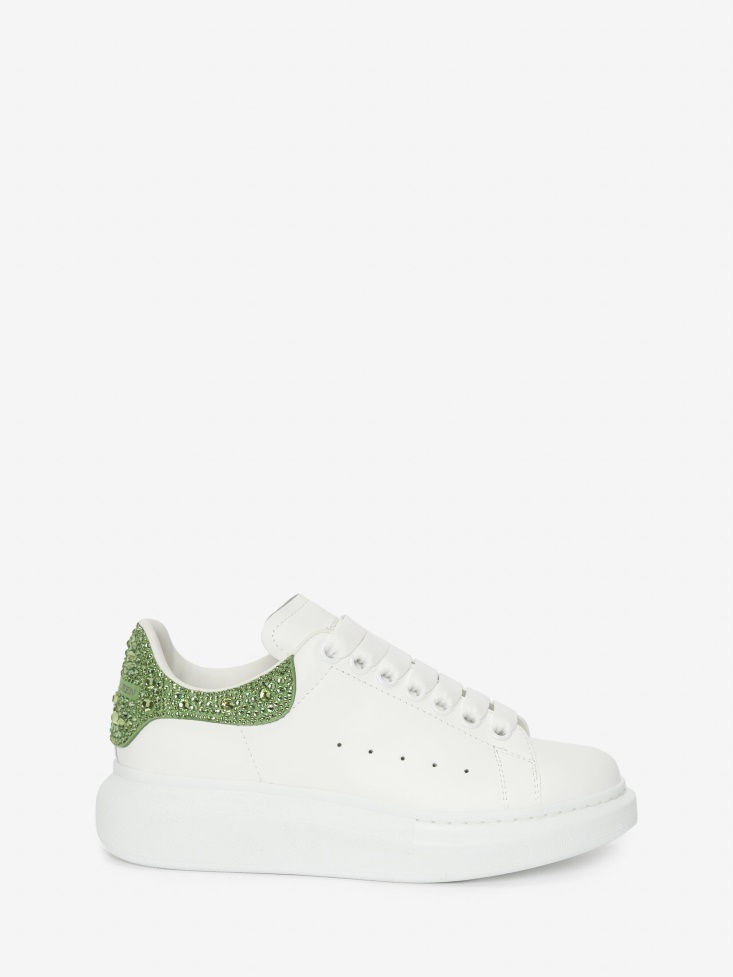 White/Acid Green Fashion Alexander McQueen Women's Oversized Sneaker