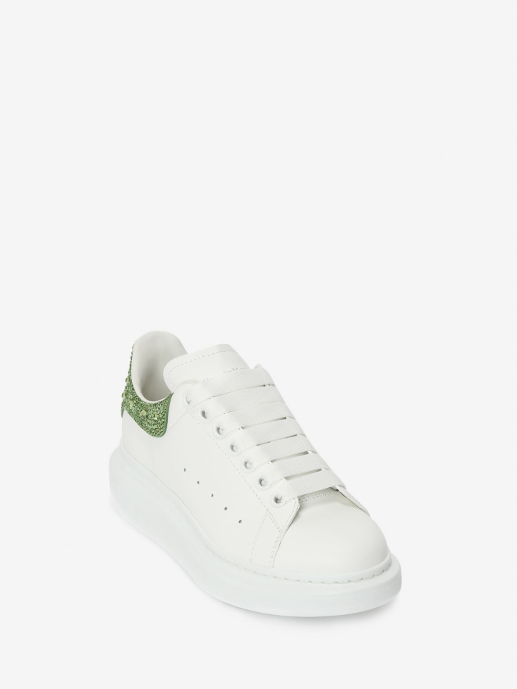 White/Acid Green Fashion Alexander McQueen Women's Oversized Sneaker