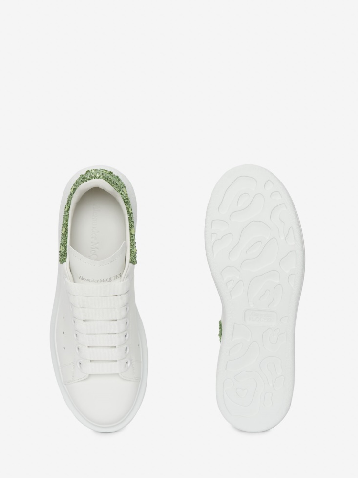 White/Acid Green Fashion Alexander McQueen Women's Oversized Sneaker