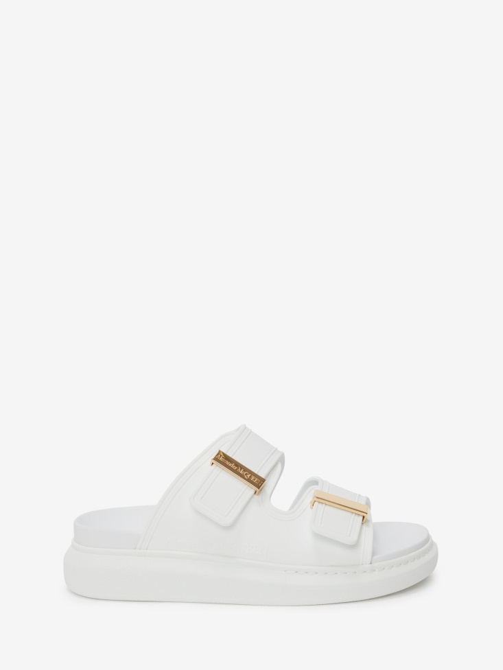 Fashion Alexander McQueen Ivory Women's Oversized Hybrid Slide