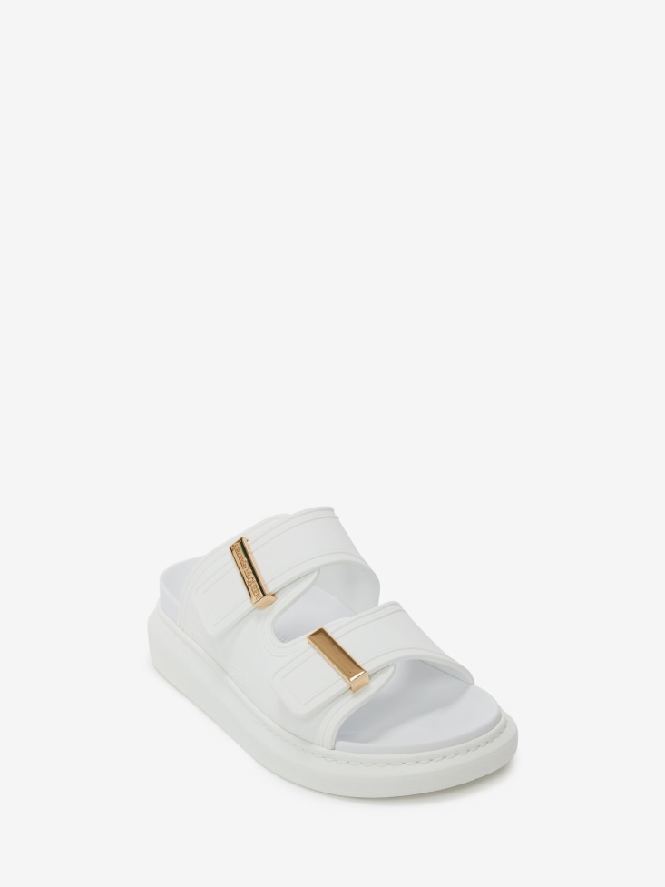 Fashion Alexander McQueen Ivory Women's Oversized Hybrid Slide
