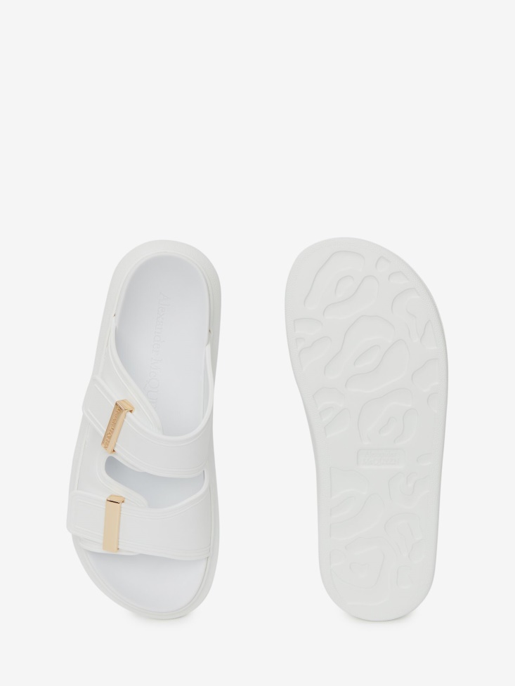 Fashion Alexander McQueen Ivory Women's Oversized Hybrid Slide