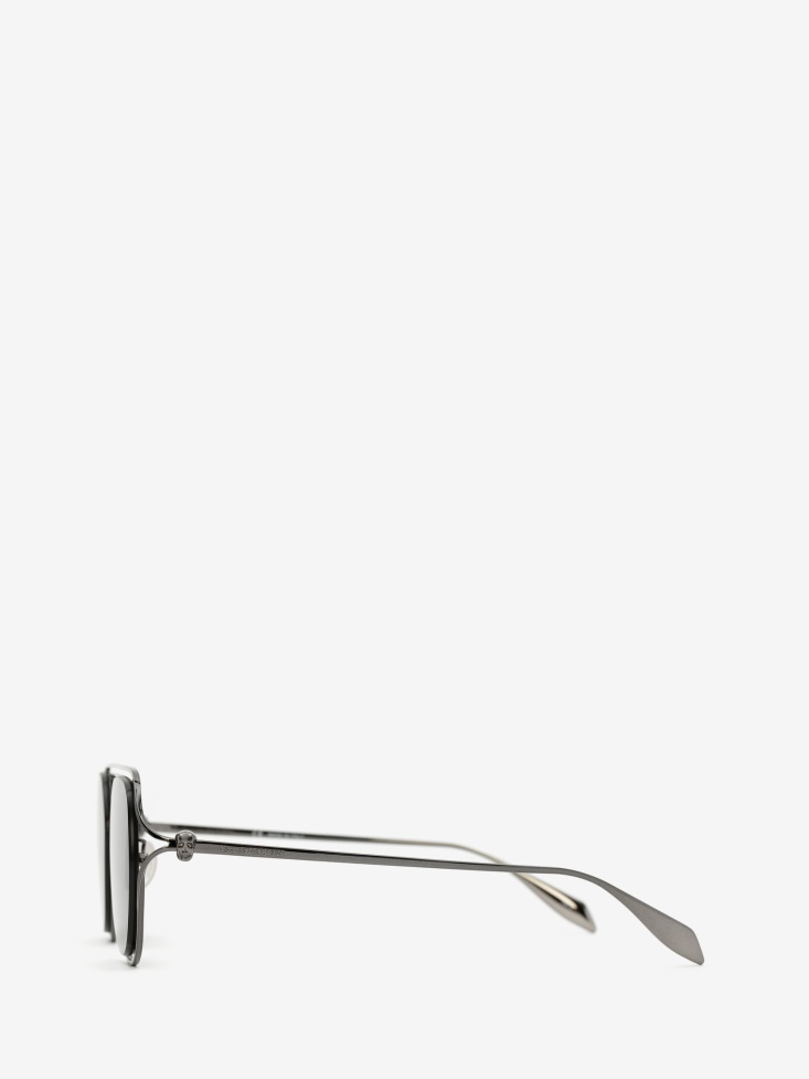 Ruthenium Men's Skull Hinge Pantos Sunglasses Fashion Alexander McQueen