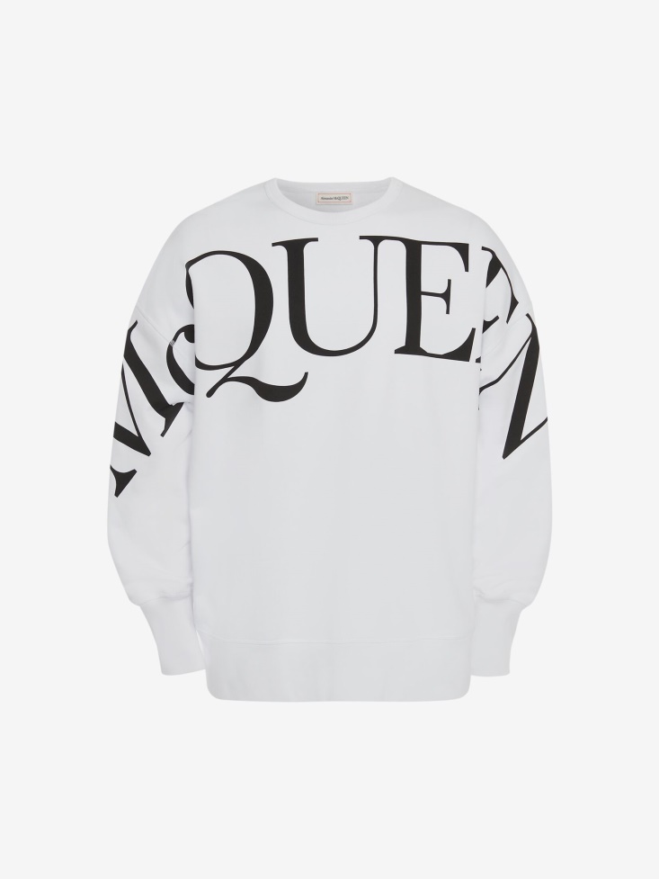 Men's Logo Sweatshirt Fashion Alexander McQueen White/Black