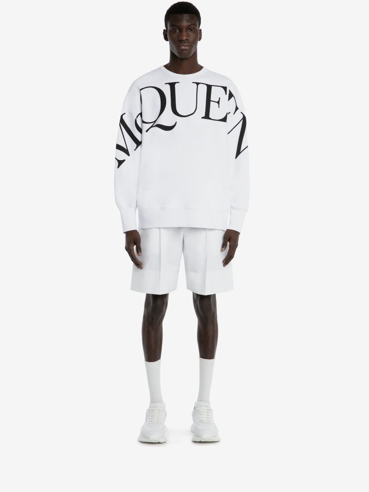 Men's Logo Sweatshirt Fashion Alexander McQueen White/Black