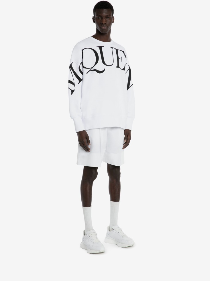 Men's Logo Sweatshirt Fashion Alexander McQueen White/Black