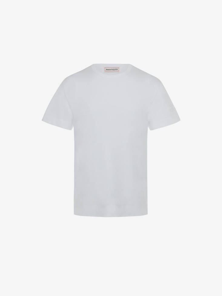Men's Medium Weight Jersey T-Shirt White Fashion Alexander McQueen