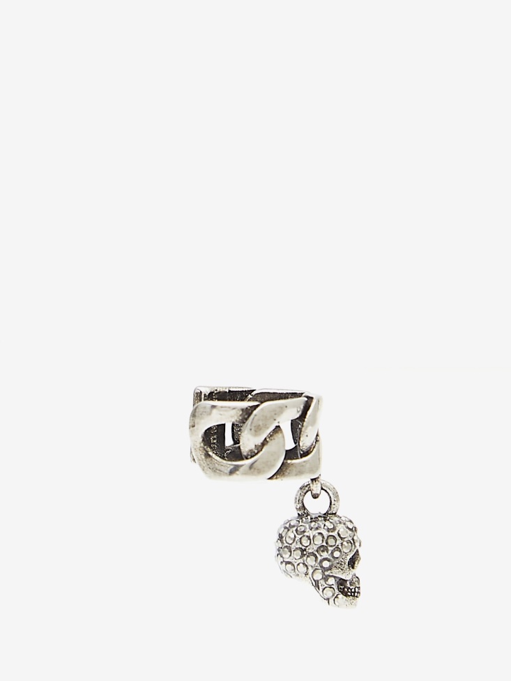 Women's Chain Ear Cuff With Pave Skull Fashion Alexander McQueen Antique Gold