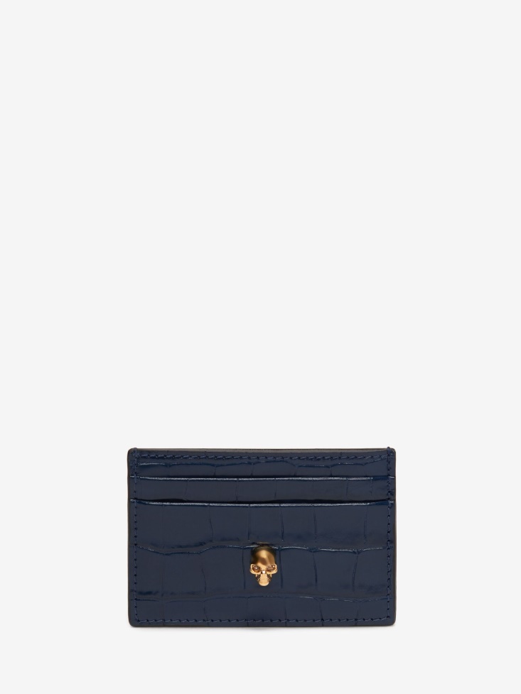 Fashion Alexander McQueen Women's Skull Card Holder Navy