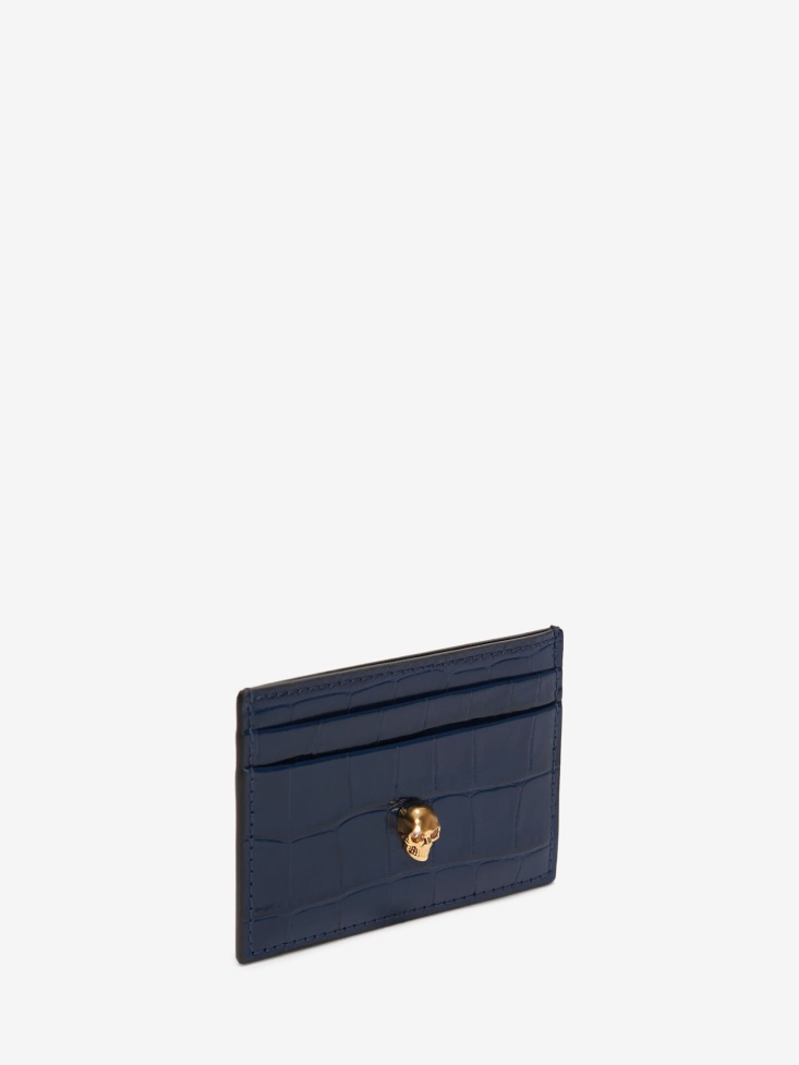 Fashion Alexander McQueen Women's Skull Card Holder Navy