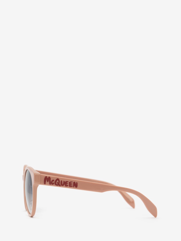 Pink Women's in Graffiti Round Sunglasses Fashion Alexander McQueen