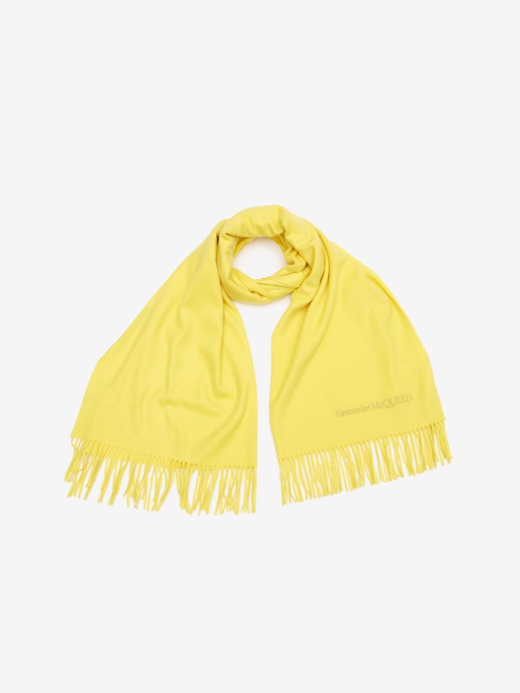 Fashion Alexander McQueen Women's Embroidered Stole Lemon