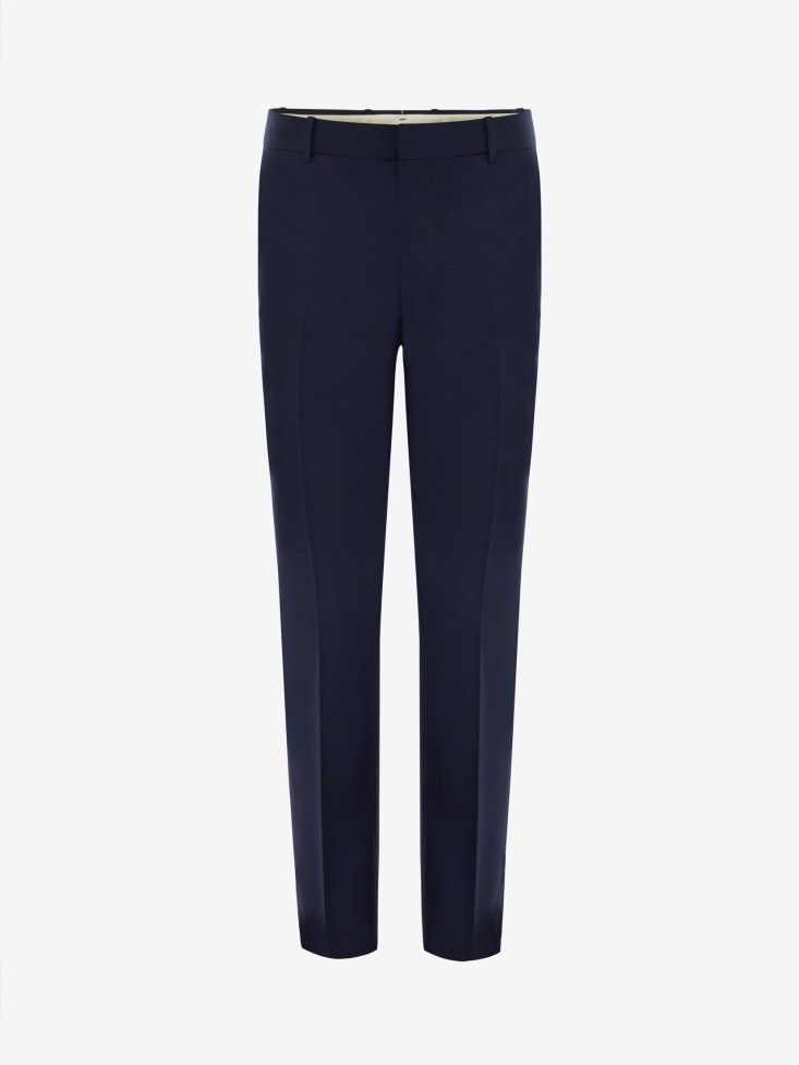 Men's Wool Mohair Trousers Navy Fashion Alexander McQueen