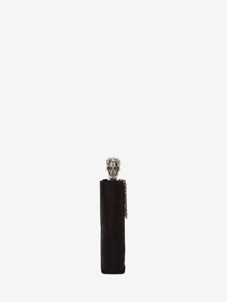 Women's Skull Folded Umbrella Black/Silver/Ivory Fashion Alexander McQueen