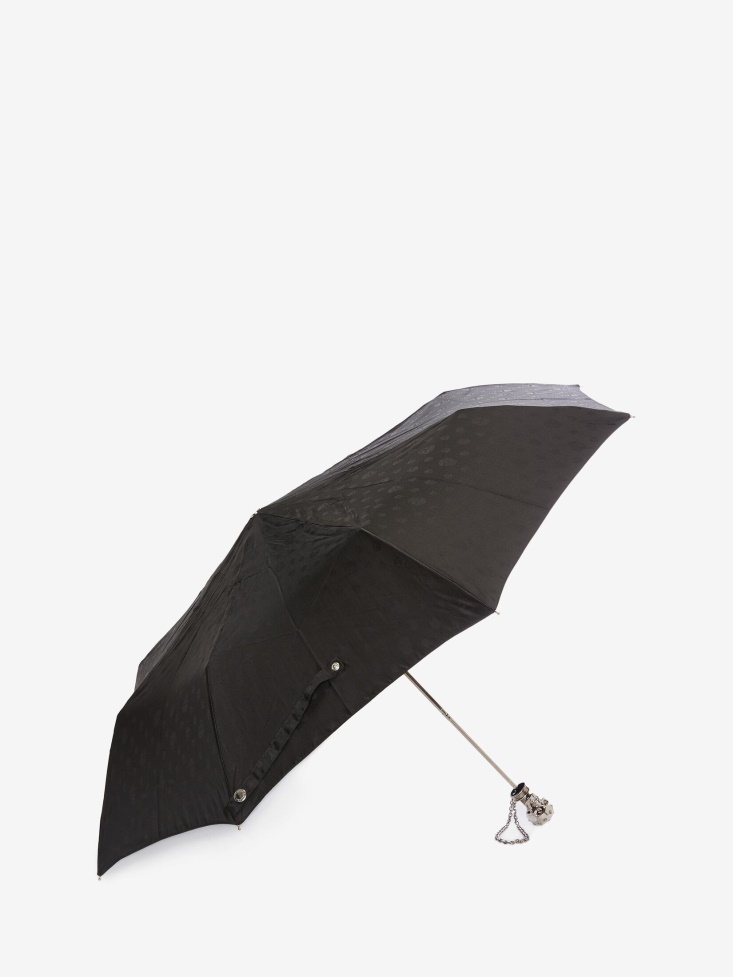 Women's Skull Folded Umbrella Black/Silver/Ivory Fashion Alexander McQueen