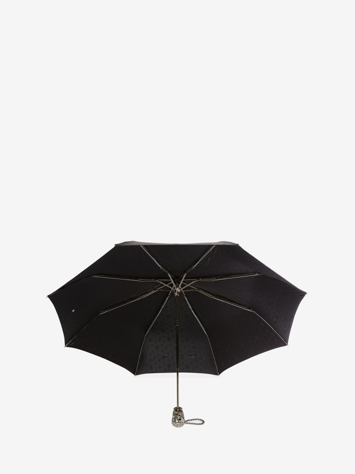 Women's Skull Folded Umbrella Black/Silver/Ivory Fashion Alexander McQueen
