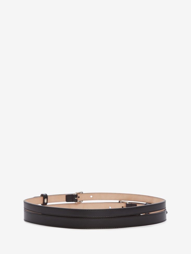 Black Women's Thin Double Belt Fashion Alexander McQueen