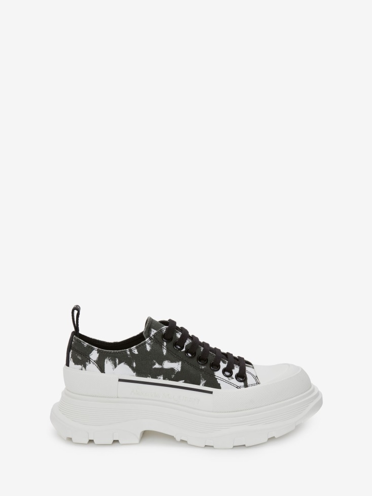 Fashion Alexander McQueen Women's Tread Slick Lace Up Black/White
