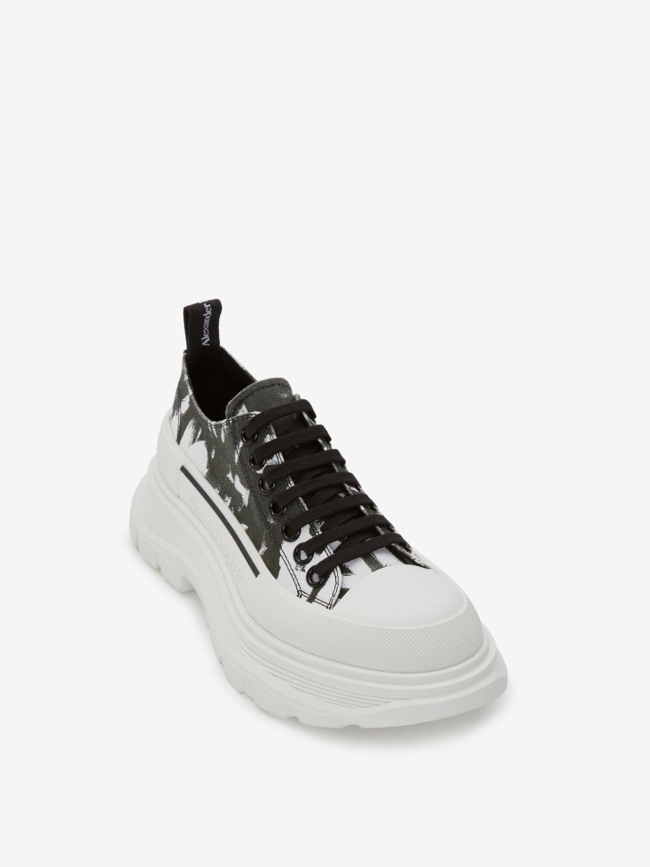 Fashion Alexander McQueen Women's Tread Slick Lace Up Black/White