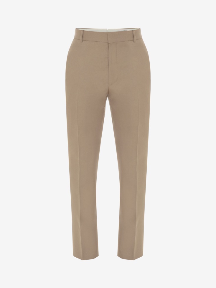 Men's Tailored Cigarette Trousers Beige Fashion Alexander McQueen