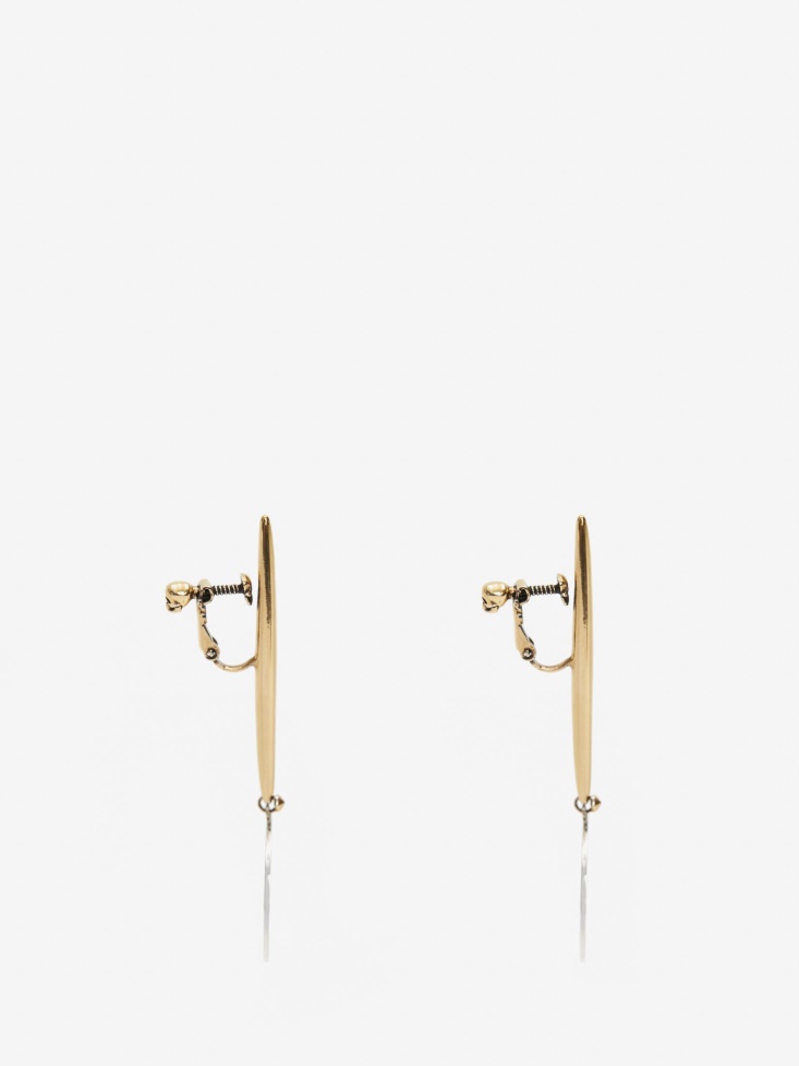 Fashion Alexander McQueen Antique Silver Women's Medallion Stick Earrings