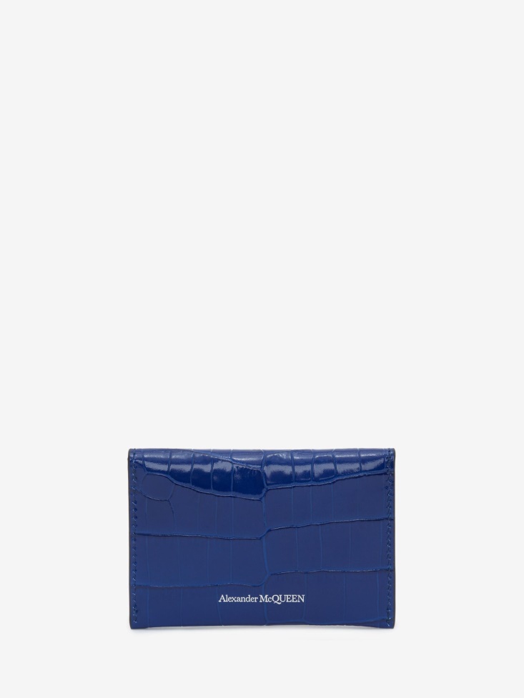 Women's Skull Envelope Card Holder Blue Fashion Alexander McQueen