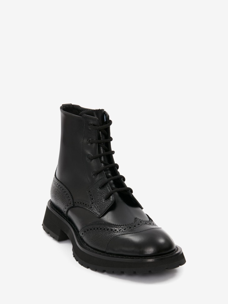Men's Punk Worker Boot Fashion Alexander McQueen Black
