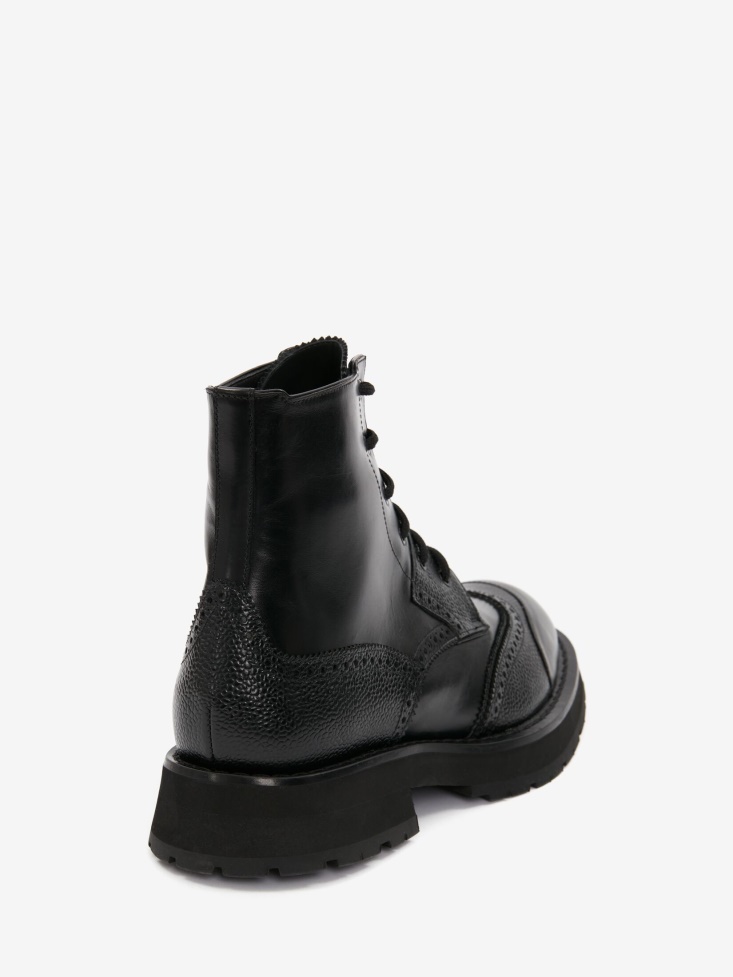 Men's Punk Worker Boot Fashion Alexander McQueen Black