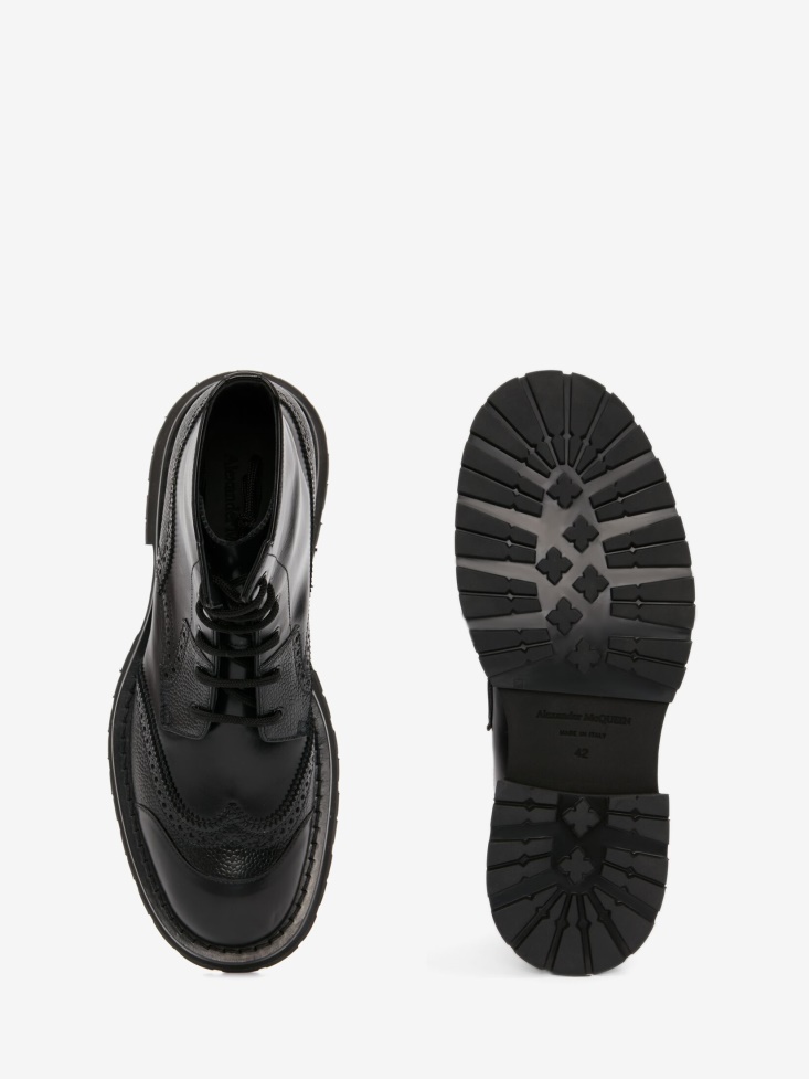 Men's Punk Worker Boot Fashion Alexander McQueen Black