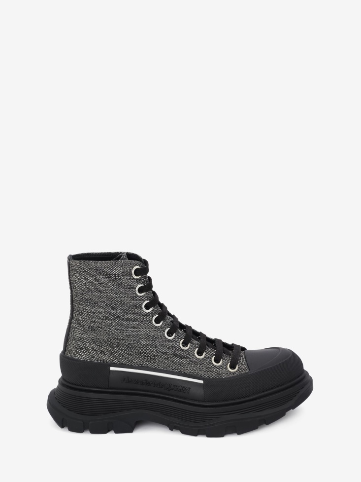 Black/Silver Fashion Alexander McQueen Women's Tread Slick Boot