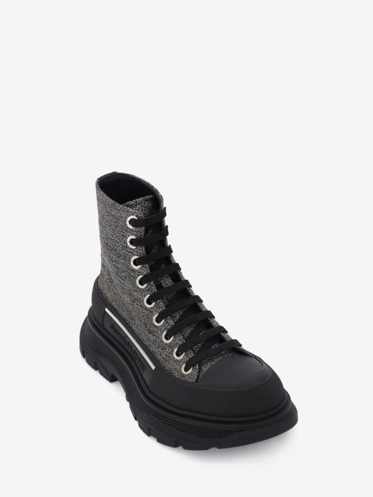 Black/Silver Fashion Alexander McQueen Women's Tread Slick Boot