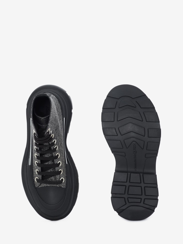 Black/Silver Fashion Alexander McQueen Women's Tread Slick Boot