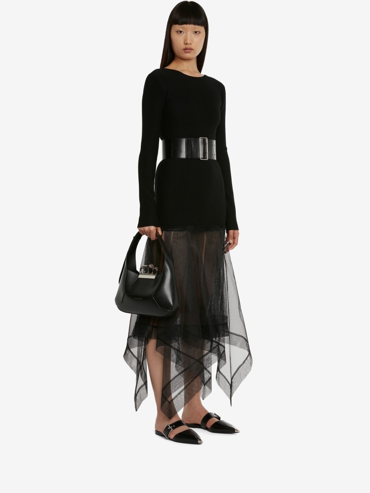 Women's Backless Knitted Dress Black Fashion Alexander McQueen