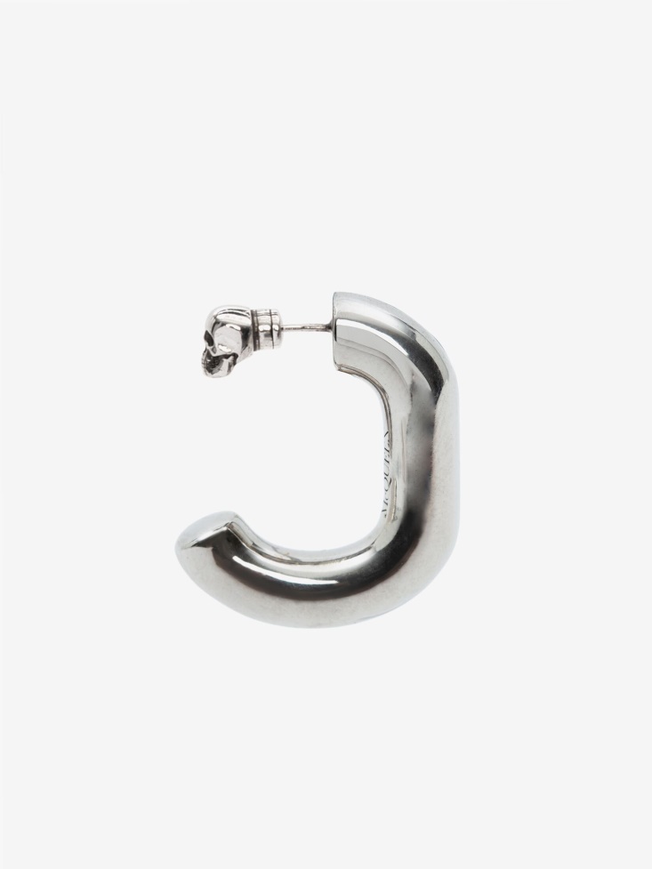 Antique Silver Men's Single Hoop Earring Fashion Alexander McQueen