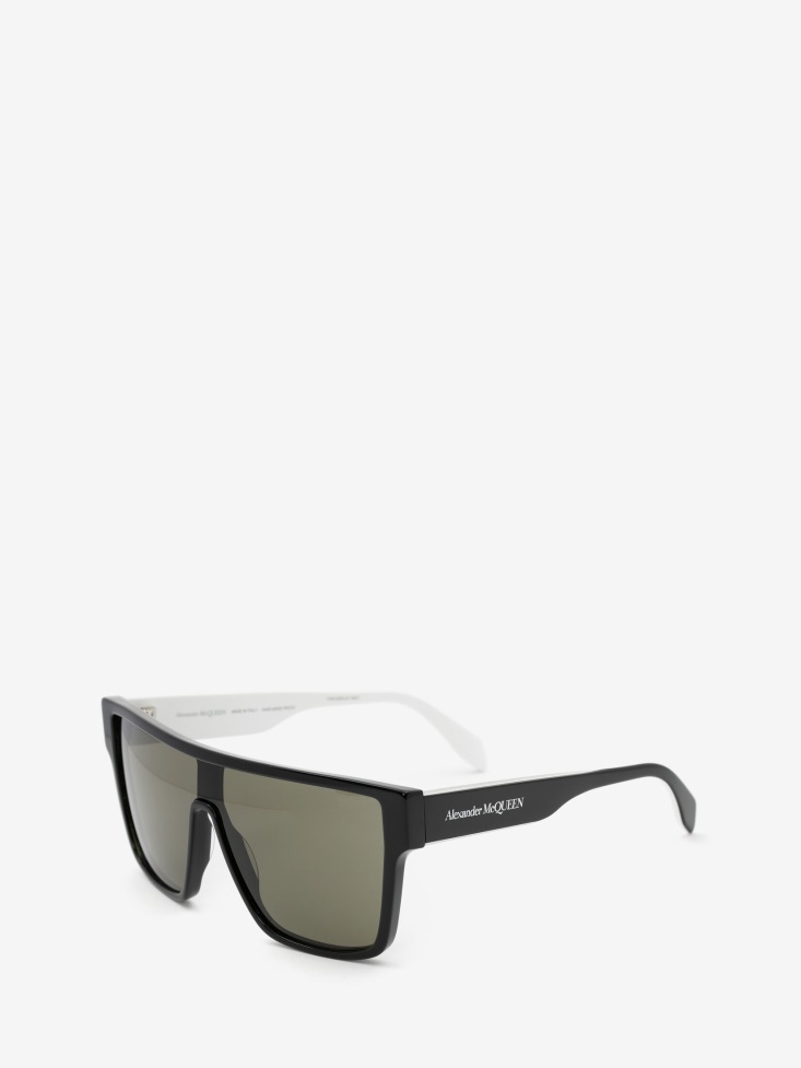 Men's Selvedge Mask Sunglasses Fashion Alexander McQueen Black