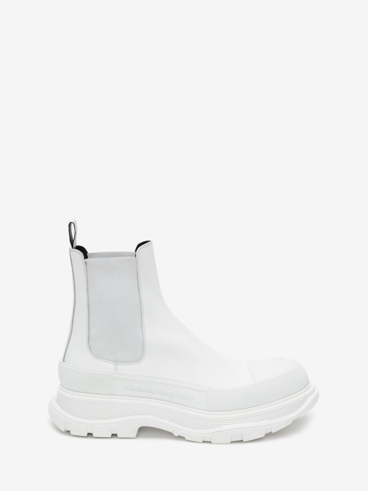 Fashion Alexander McQueen White/Silver Men's Tread Slick Boot