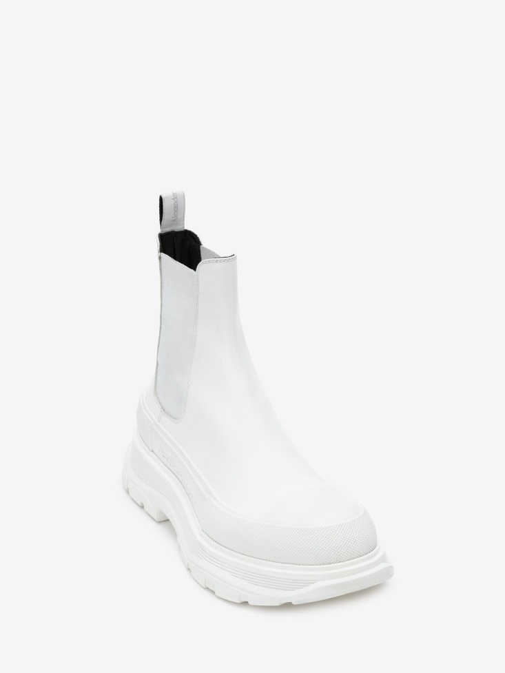 Fashion Alexander McQueen White/Silver Men's Tread Slick Boot