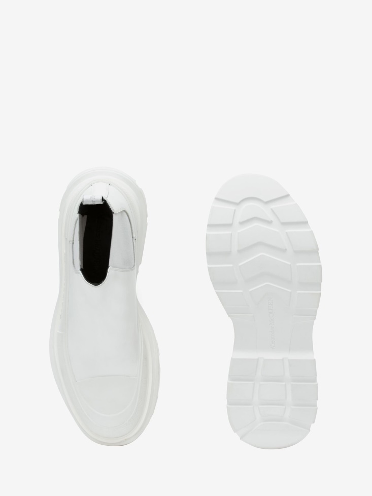Fashion Alexander McQueen White/Silver Men's Tread Slick Boot