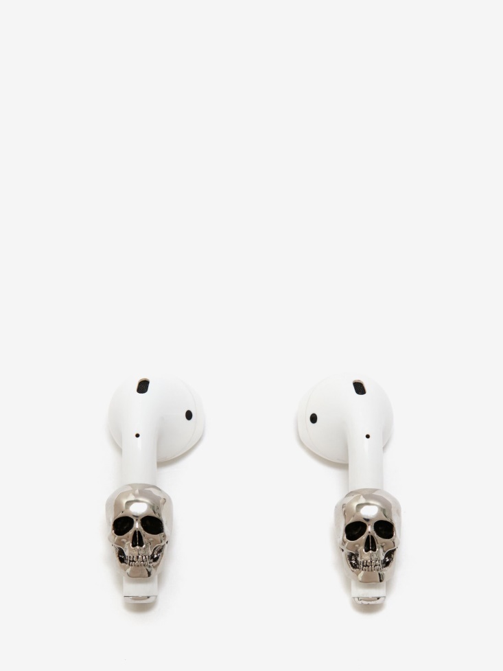 Antique Silver Men's Airpods Skull Fashion Alexander McQueen