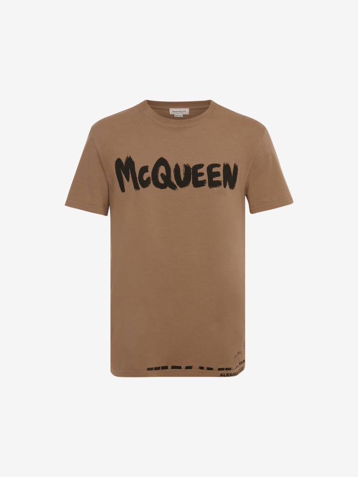 Men's in Graffiti T-Shirt Fashion Alexander McQueen Beige
