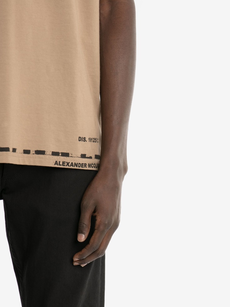 Men's in Graffiti T-Shirt Fashion Alexander McQueen Beige