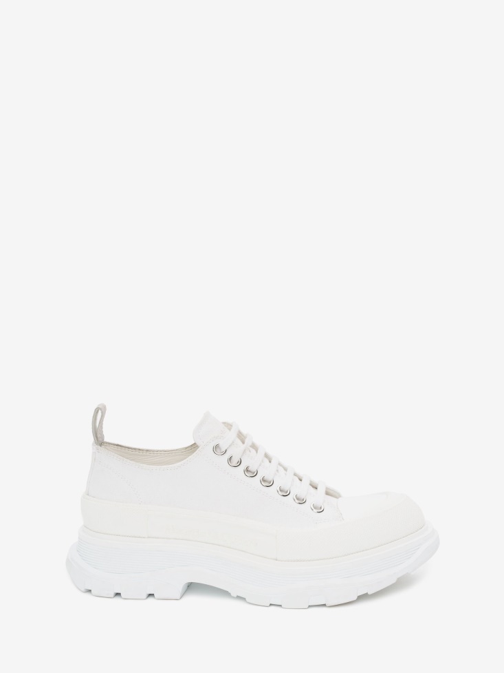 White Fashion Alexander McQueen Women's Tread Slick Lace Up