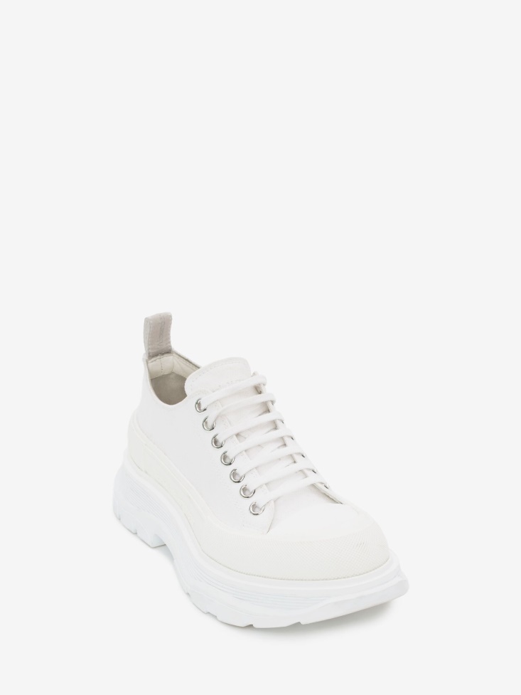 White Fashion Alexander McQueen Women's Tread Slick Lace Up