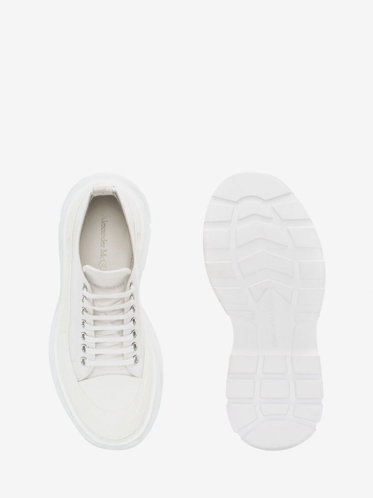 White Fashion Alexander McQueen Women's Tread Slick Lace Up