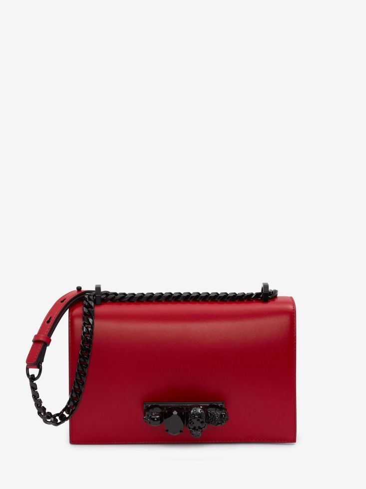 Women's Jewelled Satchel Red Fashion Alexander McQueen