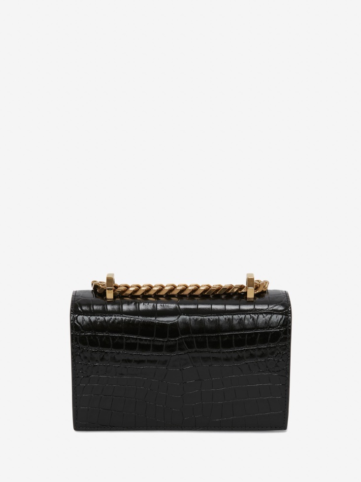Black Women's Mini Jewelled Satchel Fashion Alexander McQueen