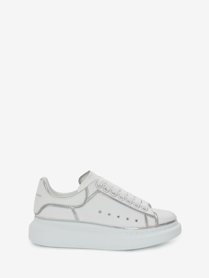 White/Silver Fashion Alexander McQueen Women's Oversized Sneaker