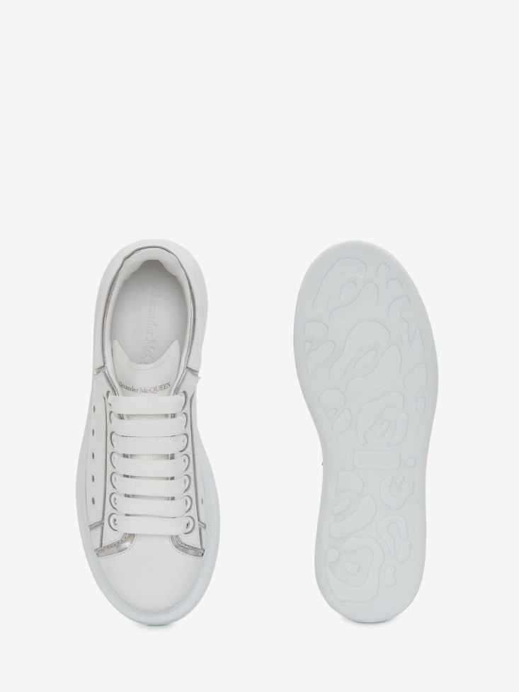 White/Silver Fashion Alexander McQueen Women's Oversized Sneaker