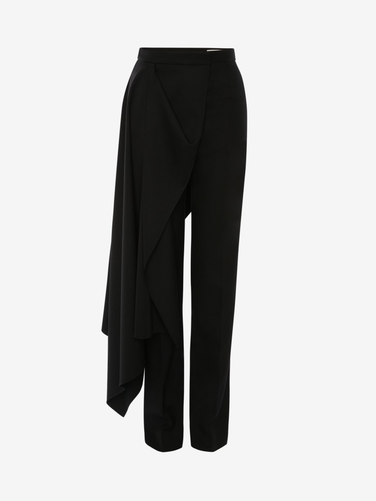 Fashion Alexander McQueen Black Women's Barathea Draped Trousers